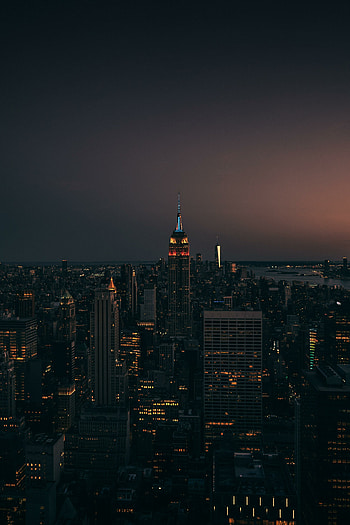New york, night, buildings, nigthscape, Empire State Building HD phone wallpaper