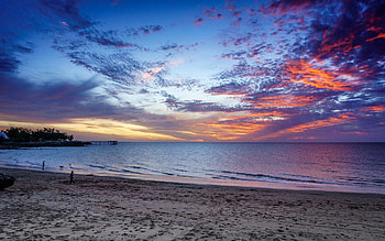 Nature, Sunset, Sky, Sea, Sand HD wallpaper