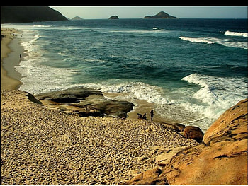 In the top of Pontal Stone, sea, stone, pontal, sand HD wallpaper