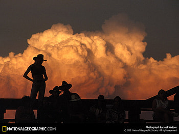Rodeo, clouds, sky, shadow, hat HD wallpaper