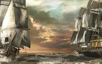 Ship, Fantasy HD wallpaper