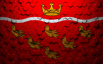 Flag of East Sussex, honeycomb art, East Sussex hexagons flag, East Sussex 3d hexagons art, East Sussex flag HD wallpaper