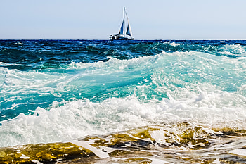 Nature, Sea, Boat, Foam, Surf HD wallpaper