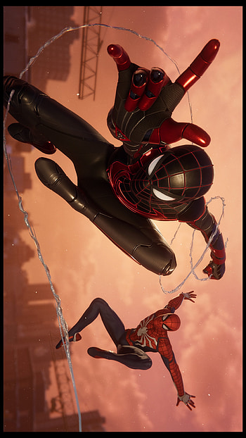 Spider-Man Peter Miles, red, peterparker, milesmorales, blue, videogame, black, spiderman HD phone wallpaper