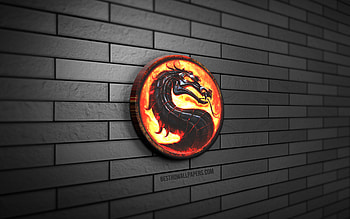 Mortal Kombat 3D logo, , gray brickwall, creative, fighting simulators, Mortal Kombat logo, 3D art, Mortal Kombat HD wallpaper