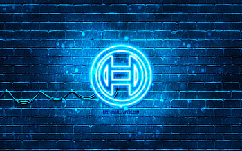 Bosch blue logo, , blue brickwall, Bosch logo, brands, Bosch neon logo, Bosch HD wallpaper