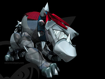 Mean Dog, dog, metalic, mean, 3d HD wallpaper