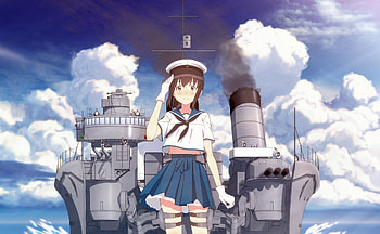 Fubuki, anime girl, kancolle HD wallpaper