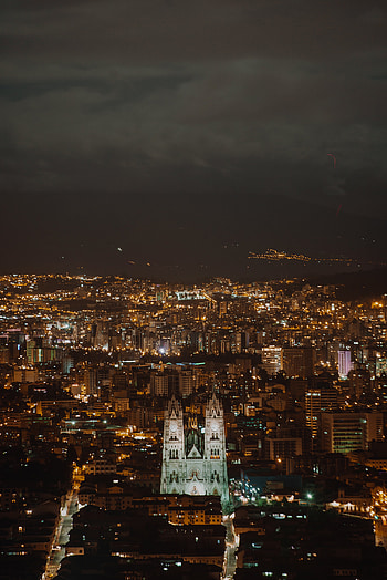 Cities, Architecture, Building, Lights, View From Above, Night City, Urban Landscape, Cityscape HD phone wallpaper