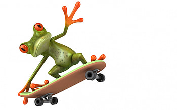 Have fun!, white, oranger, time, green, , 3D, frog HD wallpaper