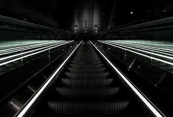 Dark, Ladder, Stairs, Descent, Escalator HD wallpaper
