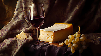 still life, cheese, wine HD wallpaper