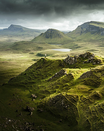 Nature, Great Britain, Human, Person, Loneliness, Slopes, United Kingdom, Portree, Landslides HD phone wallpaper