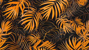 Vibrant Palm Leaves, palm leaf, black HD wallpaper