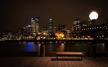 full moon, architecture, skyscrapers, fun, moon, space, cool HD wallpaper