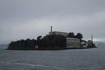 Alcatraz Island prison, Glossy poster, Historic , Unique art display HD wallpaper