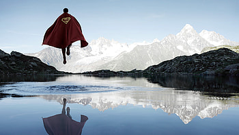 Superman Flying Above The Water, superman, artist, behance, superheroes HD wallpaper