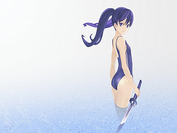 girl in swimsuit holding a sword, other, girls, anime HD wallpaper