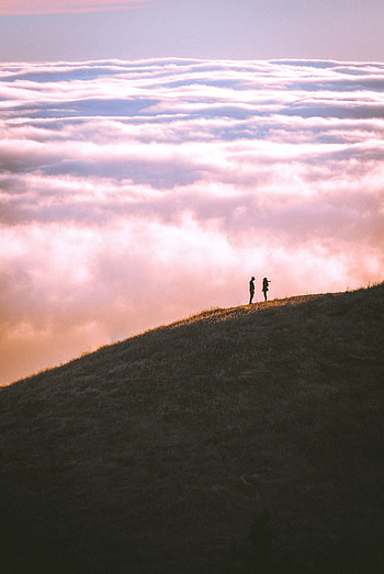 Nature, Clouds, Silhouettes, Elevation HD phone wallpaper