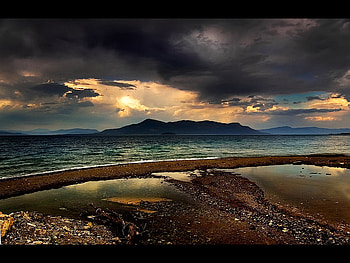 Before the Storm, clouds, sky, nature, stormy, ocean, dark HD wallpaper