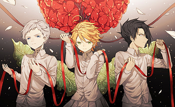 Ray Emma Promised Neverland, Unbreakable bond, Determined heroes, Chasing dom HD wallpaper