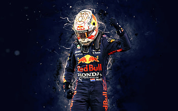 Max Verstappen, , Formula 1 World Champion 2021, Aston Martin Red Bull Racing, dutch racing drivers, blue neon lights, 2021 World Championship Winner, Formula 1, Max Emilian Verstappen, F1 2021 HD wallpaper
