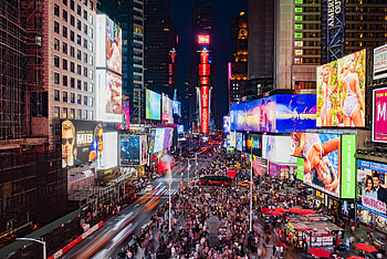 Times Square, LED displays, Heart of New York, Samsung innovation HD wallpaper