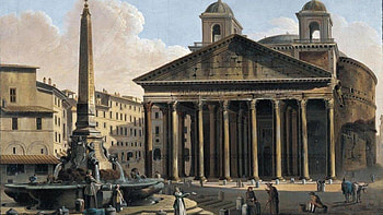 Pantheon artistry, Incredible craftsmanship, Carved decorations, Oculus design HD wallpaper