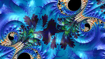 Trippy Psychedelic Fractal, blue, Abstract, fractal, abstract blue HD wallpaper