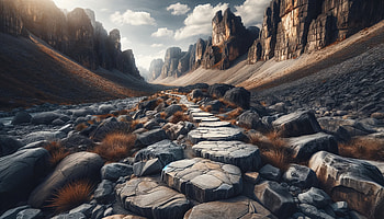 Majestic Mountain Hiking Trail, hiking trail, landscape, rocks, mountain, path HD wallpaper