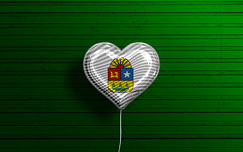 I Love Quintana Roo, , realistic balloons, green wooden background, Day of Quintana Roo, mexican states, flag of Quintana Roo, Mexico, balloon with flag, States of Mexico, Quintana Roo flag, Quintana Roo HD wallpaper