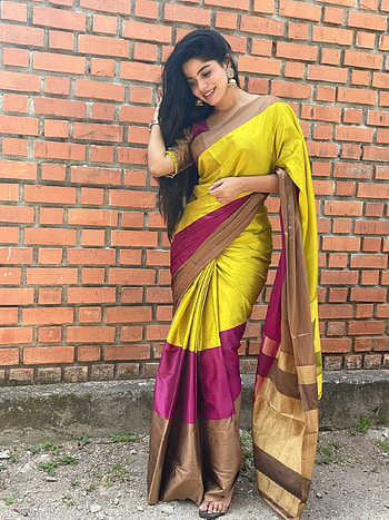 Divya Bharathi, sari, street_fashion, Traditional, Divya_Bharathi, Bachelor HD phone wallpaper