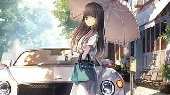 Classic Anime Girl With Umbrella , anime-girl, anime, umbrella, artist, artwork, digital-art HD wallpaper