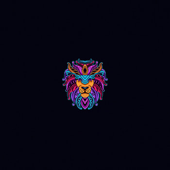 Lion, colorful muzzle, art HD phone wallpaper