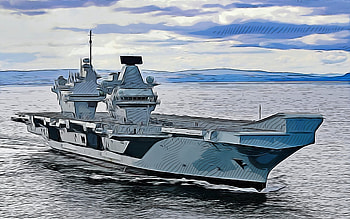 HMS Prince of Wales, R09, , vector art, HMS Prince of Wales drawing, creative art, HMS Prince of Wales art, vector drawing, abstract ships, HMS Prince of Wales R09, Royal Navy HD wallpaper