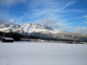 Wilder Kaiser, Austria, winter, sky, field, snow HD wallpaper