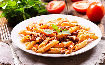 Meaty pasta delight, Tomato and pasta combo, High-quality , Pasta with meat HD wallpaper