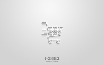 e-commerce 3d icon, white background, 3d symbols, e-commerce, networks icons, 3d icons, e-commerce sign, networks 3d icons HD wallpaper