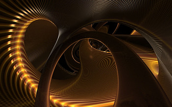 ABSTRACT - TUNNELS, golden, art, hot, surreal, digital, fantasy, abstract, cool, tunnels, textures HD wallpaper