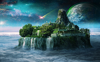 Magic Island Planet Clouds Sky and stock HD wallpaper