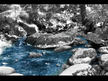 Ion blue, 3d, rivers HD wallpaper