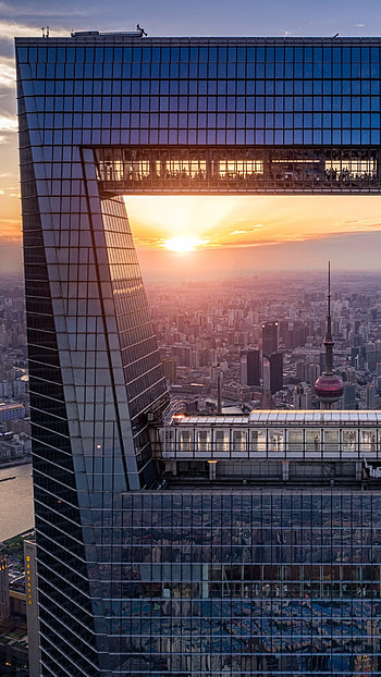 Shanghai World Financial Center, Windows 10 spotlight, China, Illuminated cityscape HD phone wallpaper