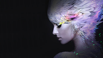 Feather Girl HD wallpaper