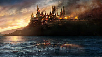 Hogwarts, Captivating castle, Battle at Hogwarts, Wizarding HD wallpaper