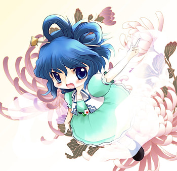 kaku seiga, sweet, game, touhou, cute, girl, blue eys HD wallpaper