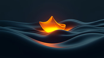Ember on Black Waves — Fluid Abstract Glow, Abstract, black, Fluid, orange (Color), glow, abstract black HD wallpaper