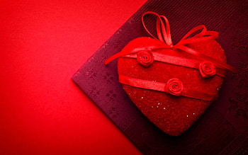 RED HEART, valentine, heart, love, red HD wallpaper
