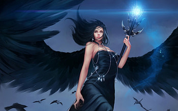 Dark angel, wings, black, girl, angel, beauty, dark, woman, feather, fantasy HD wallpaper