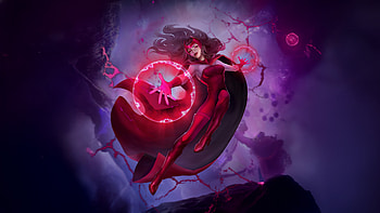 Scarlet Witch In Marvel Snap, scarlet-witch, marvel-snap, games, 2025-games, superheroes, artwork, art, digital-art, mobile-games, ios, artstation HD wallpaper