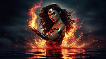 Golden Wonder Woman Justice, wonder-woman, superheroes, artwork, digital-art, ai, deviantart HD wallpaper